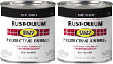 Rust-Oleum 7776730 Protective Enamel Paint, 8-Ounce, Flat Black, 12 Fl Oz (Pack of 2)