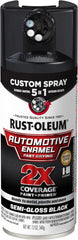 Rust-Oleum 2X Automotive Enamel Custom Spray 5-in-1 Spray Paint, 12 oz, Semi-Gloss Black
