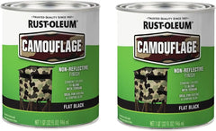 Rust-Oleum 379558-2PK Specialty Camouflage Paint, Quart, Flat Black, (Pack of 2)