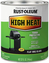 Rust-Oleum 7778502 High Heat Brush Protective Enamel Paint, Quart, Flat BBQ Black