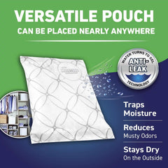 Concrobium Moisture Grabbers XL, 35.3 oz, Moisture Absorber Pouch for Closets, Basements and Bathrooms, Helps Reduce Dampness and Musty Odors, Large Capacity Design
