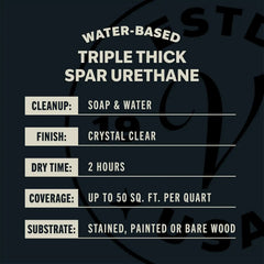 Varathane Triple Thick Spar Urethane | 3X Thicker One‑Coat Coverage | Exterior Wood Protection | UV Inhibitors for Reduced Fading | Semi-Gloss | Quart