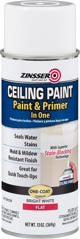 Zinsser Ceiling Acrylic Paint & Primer in One, 13 oz, Flat White