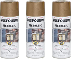 Rust-Oleum 7274830-3PK Stops Rust Metallic Spray Paint, 11 oz, Antique Brass, 3 Pack