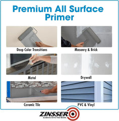 Zinsser 285090 Bulls Eye 1-2-3 Water-Base Primer, 5 Gallon, Gray