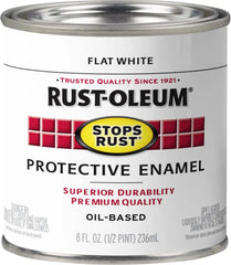 Rust-Oleum 7790730 Stops Rust Brush On Paint, Half Pint, Flat White, (Pack of 1)