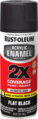 Rust-Oleum 271918 Acrylic Enamel 2X Spray Paint, 12 oz, Flat Black, (Pack of 1)
