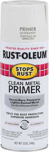 Rust-Oleum 7780830 Stops Rust Clean Metal Primer Spray, 12 oz, Flat White