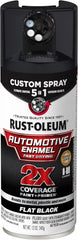 Rust-Oleum 2X Automotive Enamel Custom Spray 5-in-1 Spray Paint, 12 oz, Flat Black