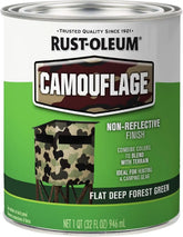 Rust-Oleum 379560 Specialty Camouflage Paint, Quart, Flat Deep Forest Green (Pack of 1)