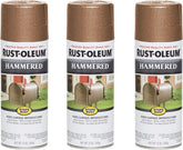 Rust-Oleum 210849-3PK Stops Rust Hammered Spray Paint, 12 oz, Copper, 3 Pack