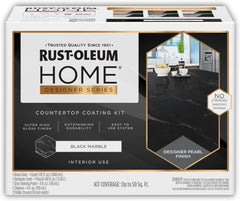 Rust-Oleum 396945 HOME Designer Series Marble Countertop Coating Kit | No Stripping Sanding or Priming | High Adhesion | Wear & Stain Resistant | Black Marble | 1 Kit