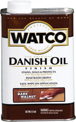 Watco 65851 Danish Oil Wood Finish, Pint, Dark Walnut