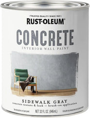 Rust-Oleum 379908 Concrete Interior Wall Paint, Quart, Sidewalk Gray