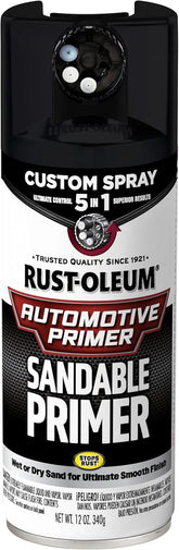Rust-Oleum Automotive Sandable Primer Custom Spray 5-in-1, 12 oz, Black