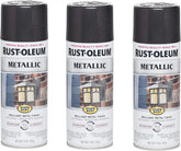 Rust-Oleum 7250830-3PK Stops Rust Metallic Spray Paint, 11 oz, Black Night, 3 Pack