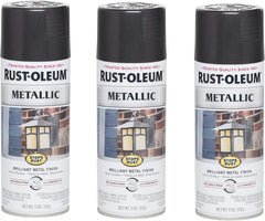 Rust-Oleum 7250830-3PK Stops Rust Metallic Spray Paint, 11 oz, Black Night, 3 Pack