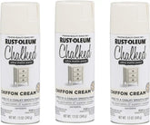Rust-Oleum 302596-3PK Chalked Ultra Matte Spray Paint, 12 oz, Chiffon Cream, 3 Pack