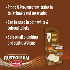 Rust-Oleum RustGuard Rust Stain Remover | Heavy-Duty Iron Stain Remover & Toilet Bowl Cleaner For White & Colored Toilets | 2 Tablet Box (Pack of 6)