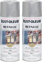 Rust-Oleum 7271830 Stops Rust Metallic Spray Paint, 11 oz, Silver, 2 Pack