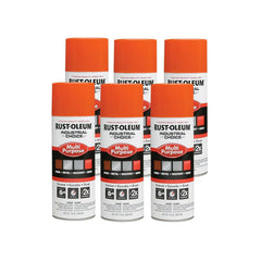 Rust-Oleum 1653830-6PK Industrial Choice 1600 System Multi-Purpose Spray Paint, 12 oz, OSHA Safety Orange, 6 Pack