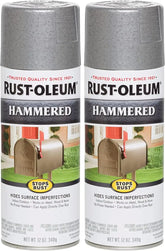 Rust-Oleum 7213830 Stops Rust Hammered Spray Paint, 12 Oz, Silver, 12 Ounce (Pack of 2)