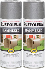 Rust-Oleum 7213830 Stops Rust Hammered Spray Paint, 12 Oz, Silver, 12 Ounce (Pack of 2)