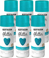 Rust-Oleum 302573-6PK Specialty Glitter Spray Paint, 10.25 Oz, Turquoise, 6 Pack