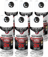 Rust-Oleum 2X Automotive Enamel Custom Spray 5-in-1 Spray Paint, 12 oz, Ultra Matte White, 6 Pack