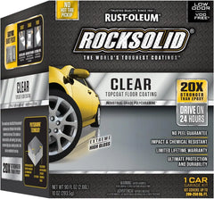 ROCKSOLID FLOORS Rust-Oleum 282829 RockSolid Polycuramine 1 Car Garage Floor Top Coating Kit, High Gloss Clear