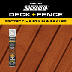 RockSolid Deck+Fence Protective Stain & Sealer with Turbo Spray System | Oil‑Base One‑Coat Protection | Superior Moisture Resistance | UV Resistant | Redwood | 23 oz Aerosol