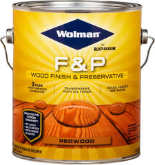 Wolman 14406 F&P Oil-Based Wood Finish & Preservative Transparent Stain, Gallon, Redwood
