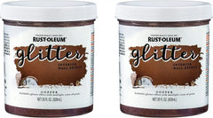 Rust-Oleum 360222-2PK Glitter Interior Wall Paint, 28 oz, Copper, 2 Pack