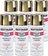 Rust-Oleum 7710830-6PK Stops Rust Bright Coat Metallic Spray Paint, 11 Ounce, Gold, (Pack of 6)