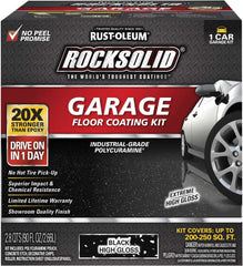 Rust-Oleum 318712 RockSolid Polycuramine Garage Floor Coating, 1 Car Kit, High Gloss Black