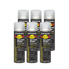 Rust-Oleum V2102838 High Performance V2100 System Rust Preventive Enamel Spray Paint, 20 fl. oz. Container, 15 oz. Fill, Crystal Clear, 6-Pack