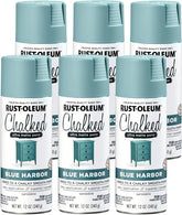 Rust-Oleum Harbor Blue Chalked All-in-One Ultra Matte Spray Paint | One Coat Coverage | No Primer, Sanding, Or Topcoat Needed | Easy Spray Application | Made in USA | 12 OZ | 6 Pack