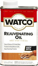 Watco Rejuvenating Oil | Wipe On Application | Restores Oil‑Finished Wood | Removes Surface Grime | Renews Luster | Clear | Pint