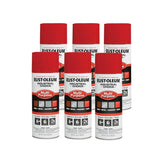 Rust-Oleum 1660830-6PK Industrial Choice 1600 System Multi-Purpose Spray Paint, 12 oz, OSHA Safety Red, 6 Pack
