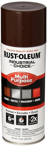 Rust-Oleum 1674830-6PK Industrial Choice 1600 System Multi-Purpose Spray Paint, 12 oz, Leather Brown, 6 Pack