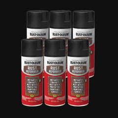 Rust-Oleum 248658-6PK Stops Rust Reformer Spray Paint, 10.25 oz, Black, 6 Pack