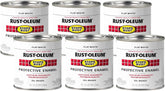 Rust-Oleum 7790730-6PK Stops Rust Brush On Paint, Half Pint, Flat White, (Pack of 6)