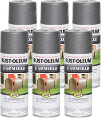 Rust-Oleum 7214830-6PK Stops Rust Hammered Spray Paint, 12 oz, Gray, 6 Pack