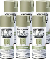 Rust-Oleum Tate Green Chalked All-in-One Ultra Matte Spray Paint | One Coat Coverage | No Primer, Sanding, Or Topcoat Needed | Easy Spray Application | Made in USA | 12 OZ | 6 Pack