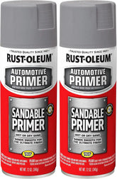Rust-Oleum 249415 Automotive Sandable Primer Spray, 12 oz, Gray (Pack of 2)
