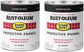 Rust-Oleum 7779502-2PK Stops Rust Brush On Paint, Quart, Gloss Black, (Pack of 2)