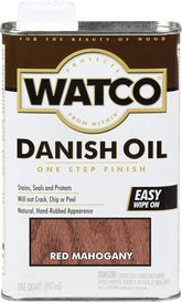 Watco 214380 Danish Oil Wood Finish, Quart, Red Mahogany