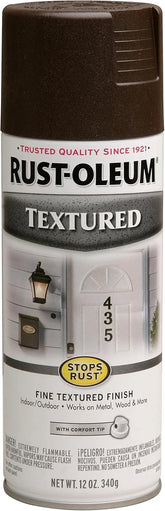 Rust-Oleum 241255 Textured Spray Paint, 12 oz, Dark Brown