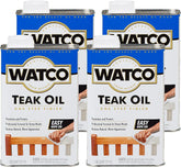 Watco Teak Oil Wood Finish, Quart, Clear, 4 Pack