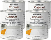 Rust-Oleum 372007-4PK Transformations Basics Cabinet & Trim Paint, Quart, Pure White, 0.25 Gallon (Pack of 4)